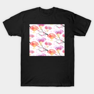 Sakura fan pattern T-Shirt